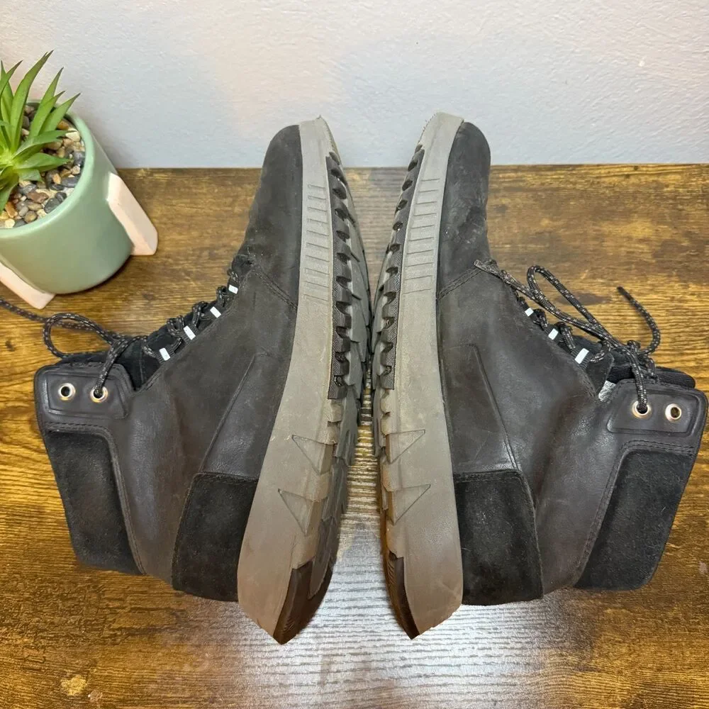 Sorel Men's Mac Hill Lite Mid Waterproof Black Gray Hiking Walking Boots 10.5